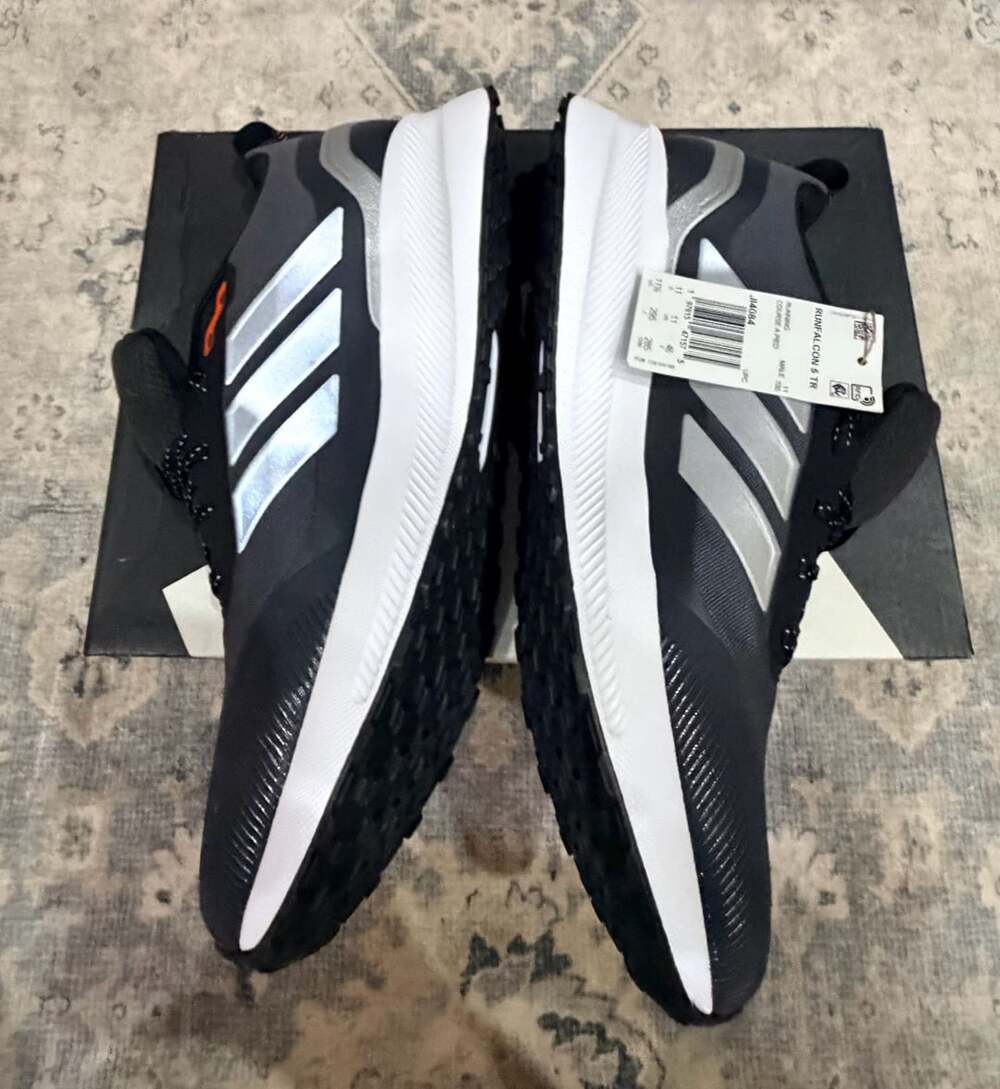 Adidas Men's Runfalcon 5 TR Running Shoes Core Black/Silver Metallic/Carb 11.5M - Picture 3 of 11